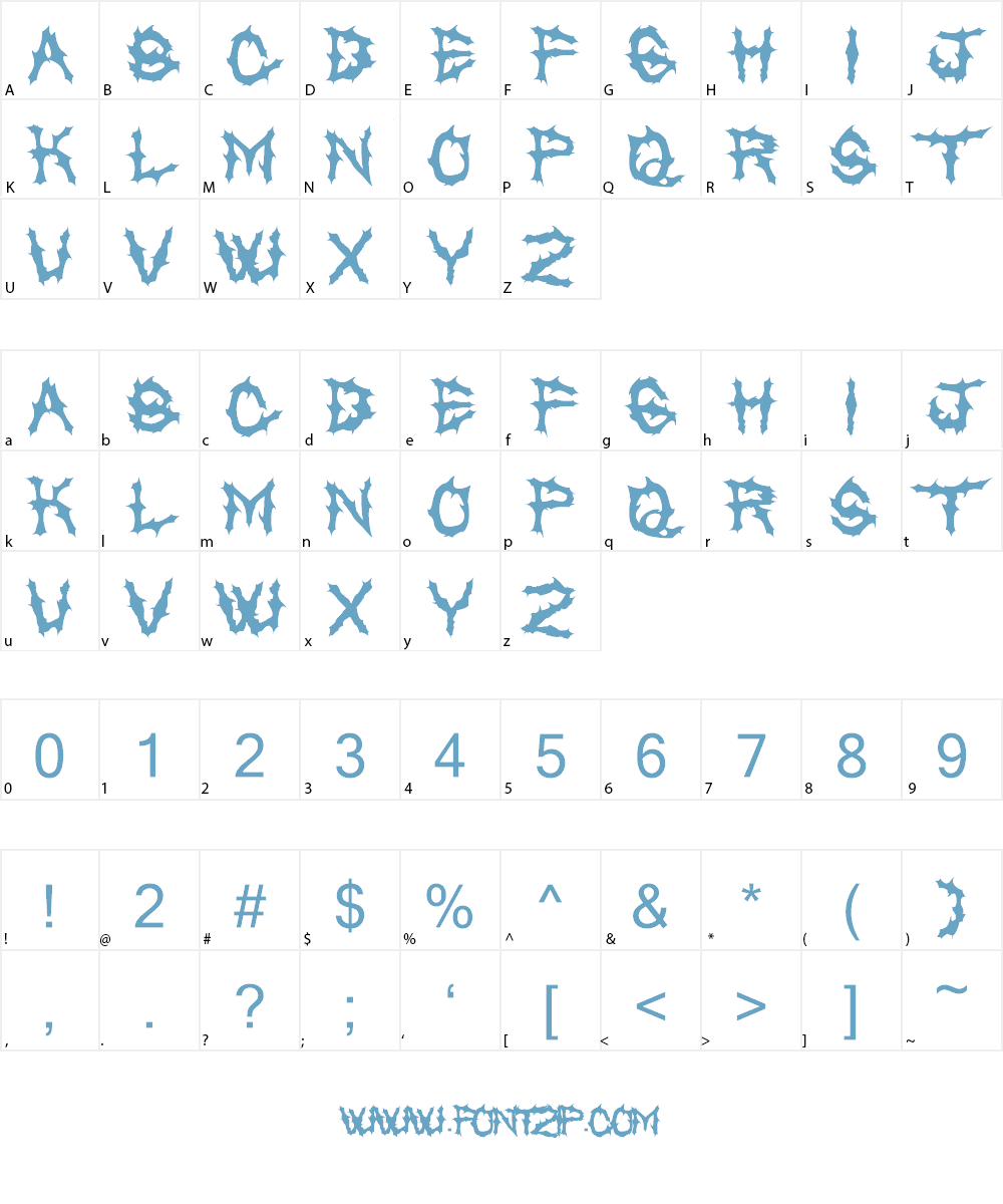 Chased Through The Woods Font Character